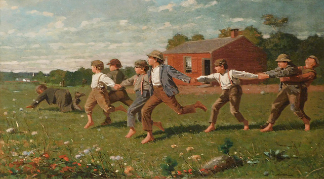 Detail of Snap the Whip by Winslow Homer in the Metropolitan Museum of Art, February 2020