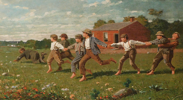 Detail of Snap the Whip by Winslow Homer in the Metropolitan Museum of Art, February 2020