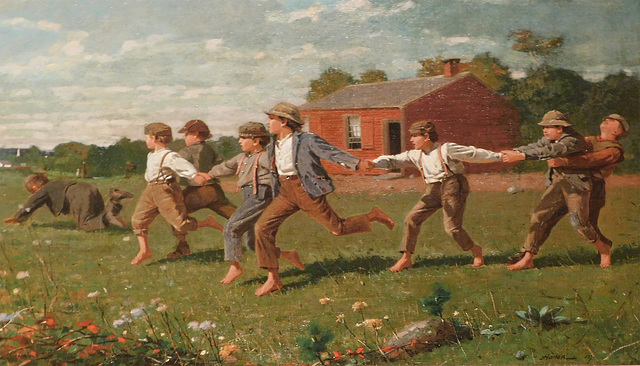 Detail of Snap the Whip by Winslow Homer in the Metropolitan Museum of Art, February 2020