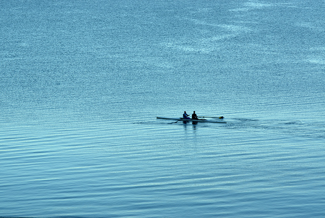 Early morning canoe on the sea