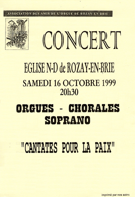 Concert à Rozay-en-Brie le 16 octobre 1999
