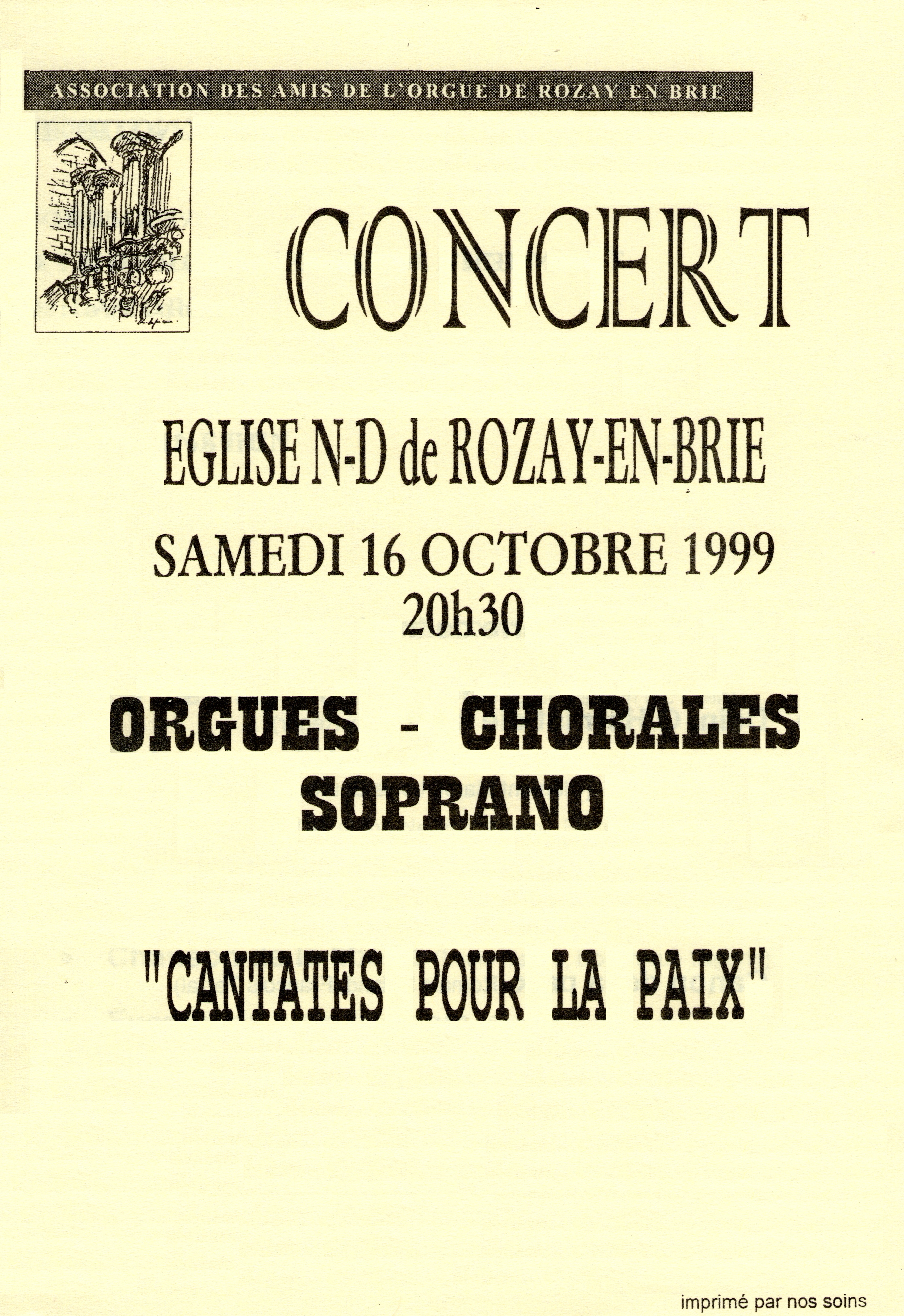 Concert à Rozay-en-Brie le 16 octobre 1999