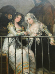 Detail of Majas on a Balcony by Goya in the Metropolitan Museum of Art, January 2022