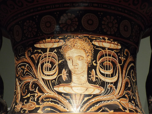 Detail of a South Italian Volute Krater Attributed to the VA Exhibition Painter in the Virginia Museum of Fine Arts, June 2018