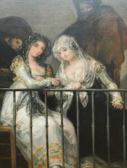 Detail of Majas on a Balcony by Goya in the Metropolitan Museum of Art, January 2022