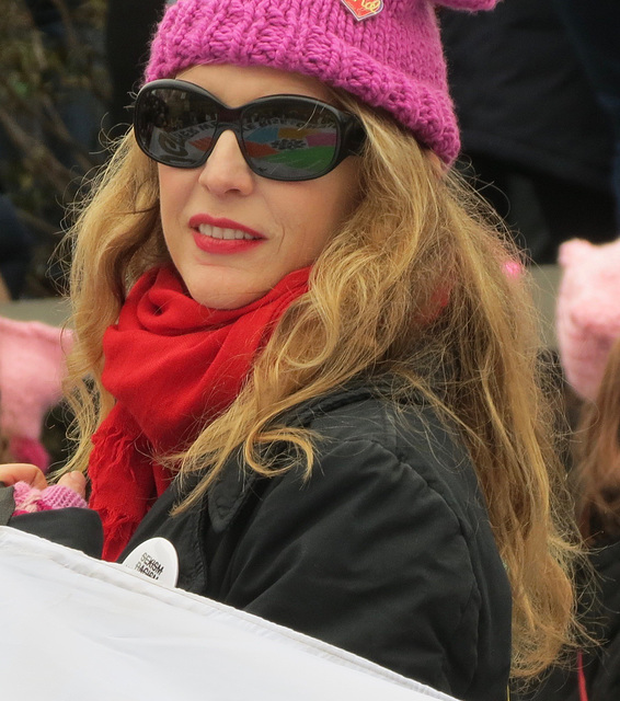 Woman at women's march