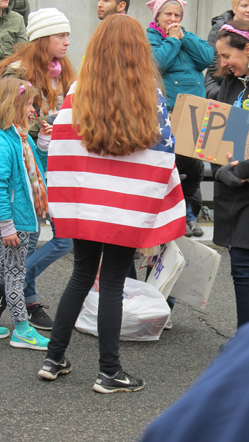 Red-haired girl at march DC