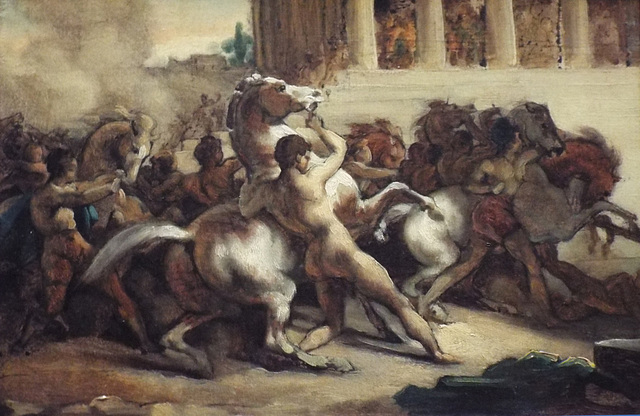 Detail of The Race of the Riderless Horses by Gericault in the Getty Center, June 2016