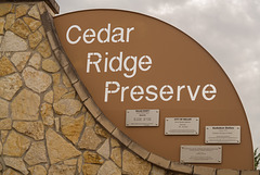 Cedar Ridge Preserve sign