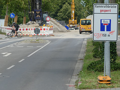 zwischenzeitlicher Zustand: Baustelle Rammrathbrücke über den Teltowkanal (Warthestraße in Teltow)