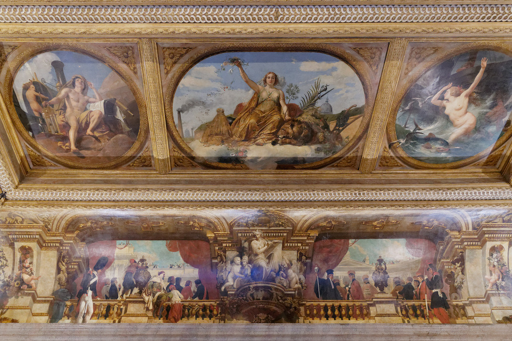 Salle des pas perdus - Plafond et fresque d'Horace Vernet
