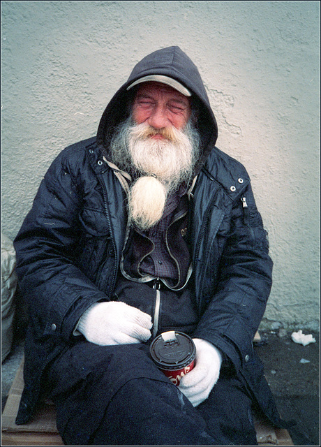 Alan having a coffee