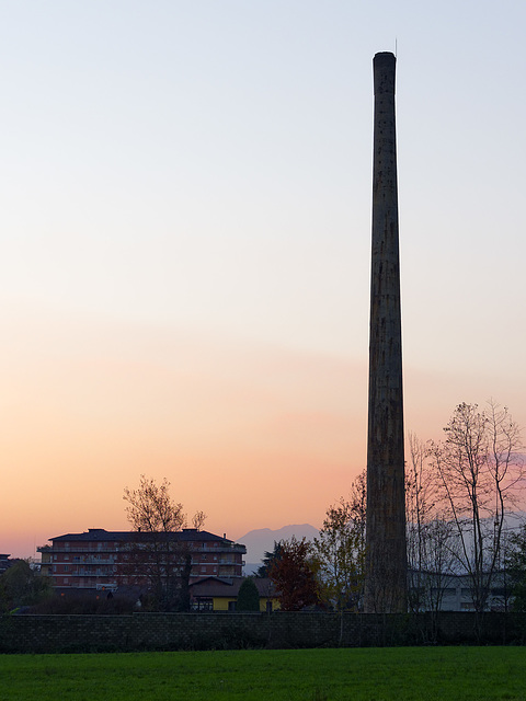 The old chimney at sunset