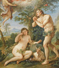 Detail of The Rebuke of Adam and Eve by Natoire in the Metropolitan Museum of Art, February 2019