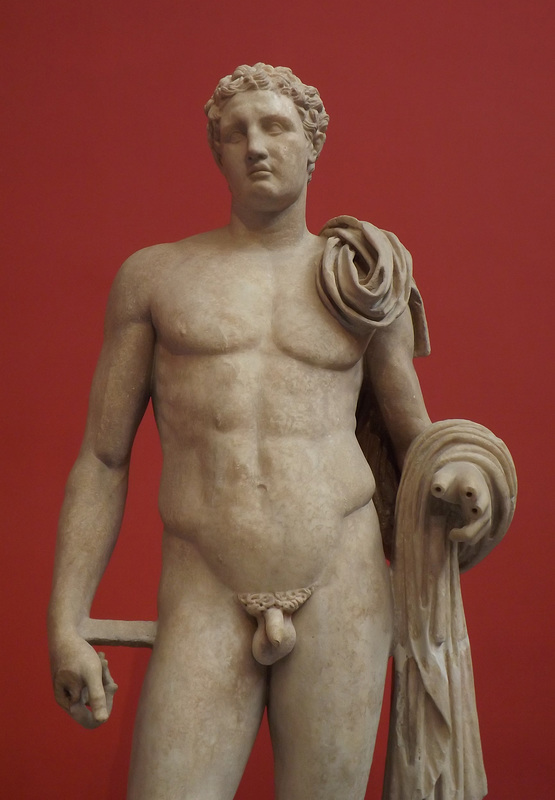 Detail of the Atalante Hermes in the National Archaeological Museum in Athens, May 2014