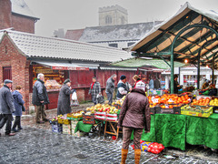 Cold and foggy at York Market