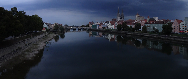 Regensburg am Tag als der Regen kam.