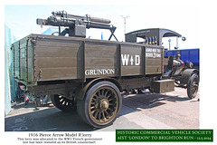 1916 Pierce Arrow Model R lorry WW1 HCVS Brighton 12 5 2024 off side rear
