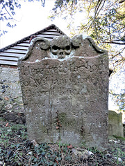 elham church, kent,  c17 tomb, tombstone, gravestone of daniell ruck 1688 (12)