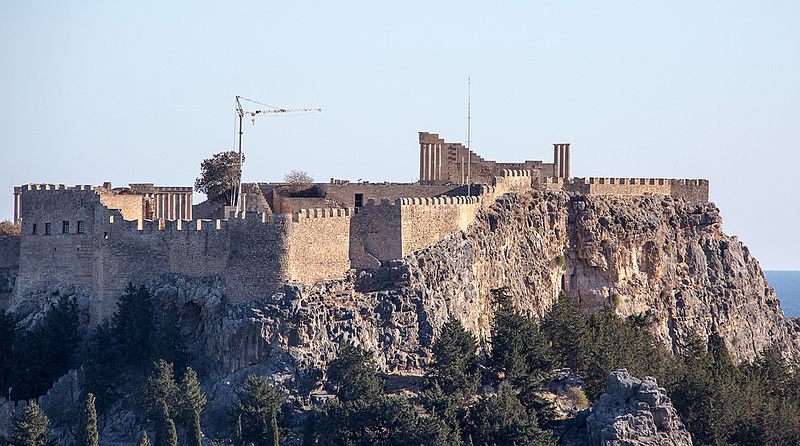 20151203 9610VRAw [R~GR] Johanniter Burg, Akropolis, Lindos, Rhodos