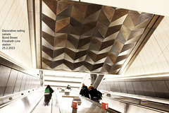 Geometric ceiling panels - Bond Street - Elizabeth Line - 25 2 2023