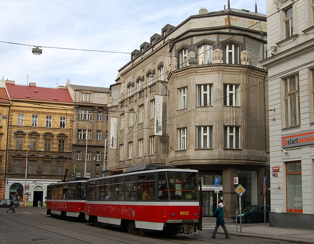 Diamant  House, Spalena Street, Facade, New Town, Prague