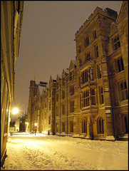New College in the snow