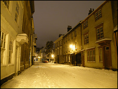 snowy night in Holywell Street snowy night in Holywell Street