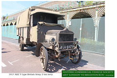 1917 AEC Y type WW1 HCVS Brighton 12 5 2024 front offside