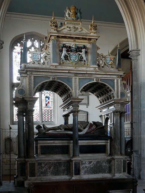 Stamford - St Martin - monument to William Cecil, 1st baron Burghley (d. 1598) 2015-02-18
