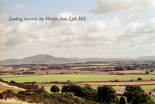 Looking towards the Wrekin from Lyth Hill (Scan from 2001)