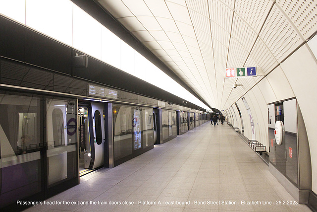 Platform A Bond Street Station - Elizabeth Line -25 2 2023