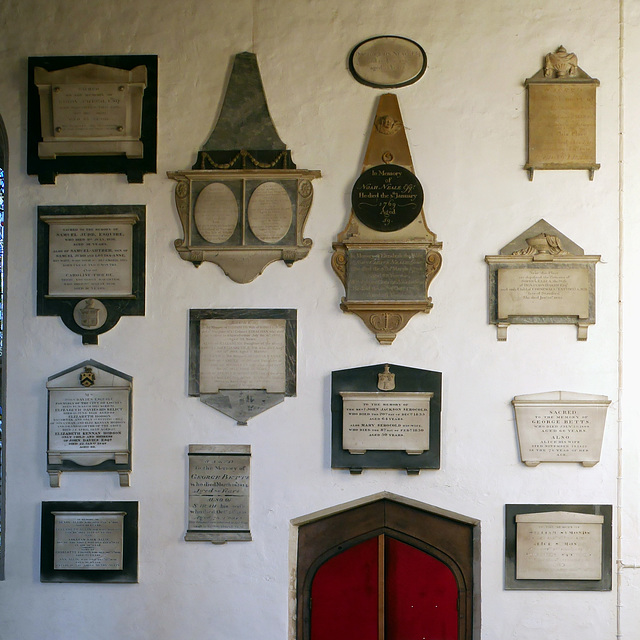 Stamford - St Martin - late 18th and early 19th-century monuments in the S aisle 2015-02-18