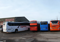 Mulleys Motorways coaches at Ixworth - 6 Dec 2024 (P1200520)