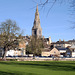 Stamford - view from meadows with spire of St Mary 2015-02-18