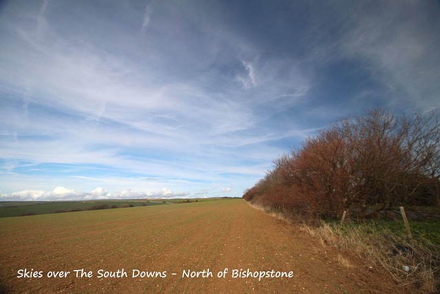 Skies over the South Downs north of Bishopstone, Sussex - 14.4.2016