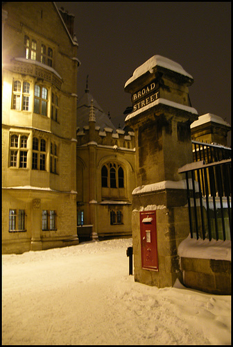 snowy night on Broad Street