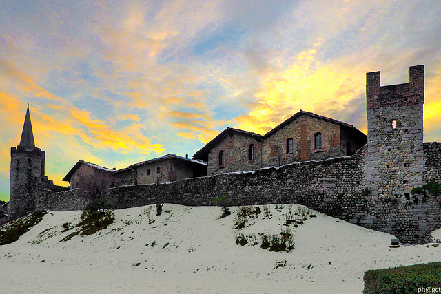 Twilight from the walls of Candelo Ricetto (Biella)