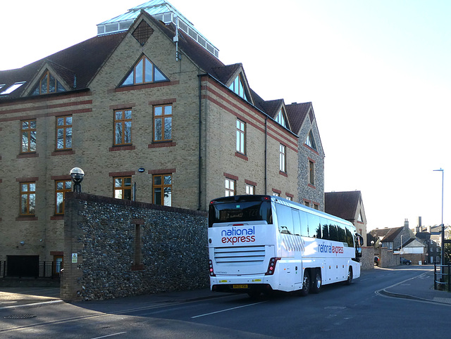 Ambassador Travel (National Express contractor) 300 (BV22 VSG) in Thetford - 17 Apr 2025 (P1200753) Ambassador Travel (National Express contractor) 300 (BV22 VSG) in Thetford - 17 Apr 2025 (P1200753)