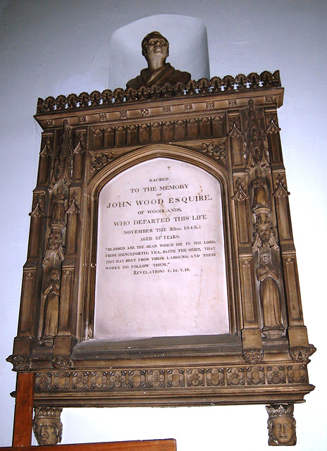 Memorial to John Wood, Holy Trinity Church, Darlington, Durham