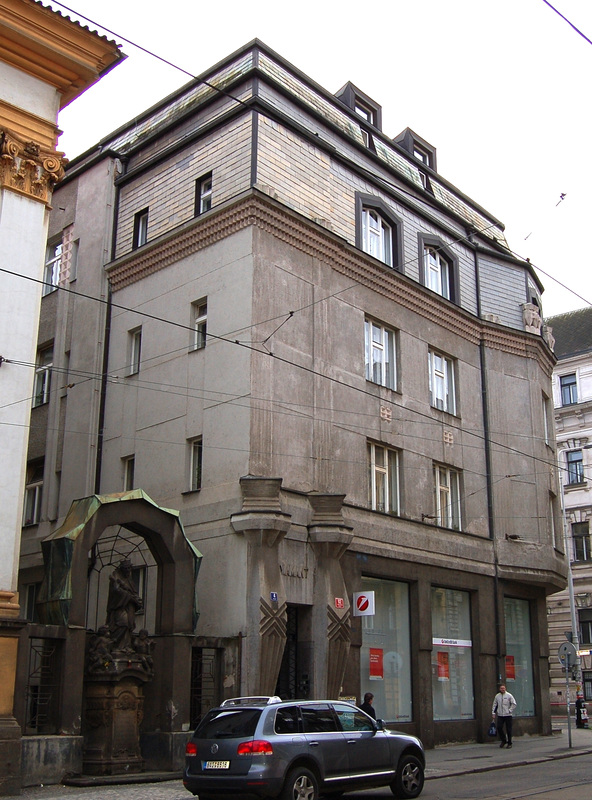 Diamant  House, Spalena Street, Facade, New Town, Prague