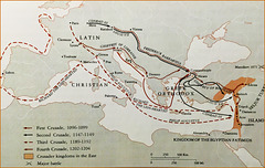 MAP 9.1.  The Routes of the Cursades