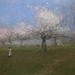 Detail of Spring Blossoms, Montclair NJ by George Inness in the Metropolitan Museum of Art, January 2022