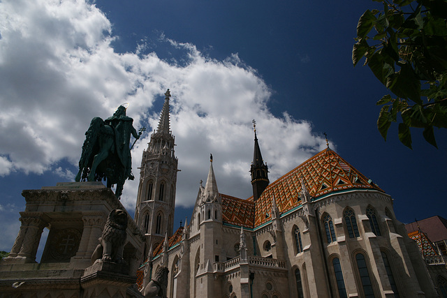 St. Stephen's Statue And The Matthias Church