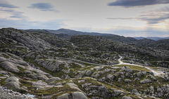 The Lysevegen road descending towards Lysefjorden.