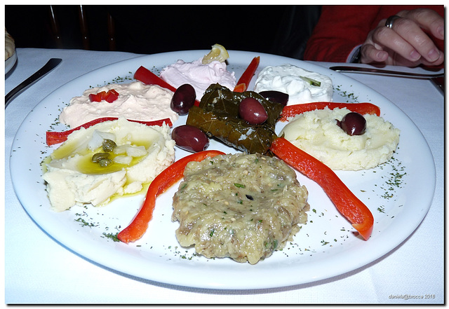 Greek sauces  at the Restaurant Mykonos in Milan