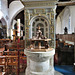 elham church, kent,  c18 canopy added by eden to  the c12 font    (31)
