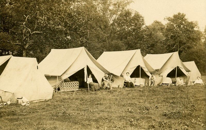 Tents at Raise 'ell Camp, Cooks Mill, Pennsylvania