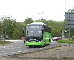 Simonds of Botesdale (Flixbus contractor) 418 (YK25 OME) at Fiveways, Barton Mills - 26 Apr 2025 (P1200866)