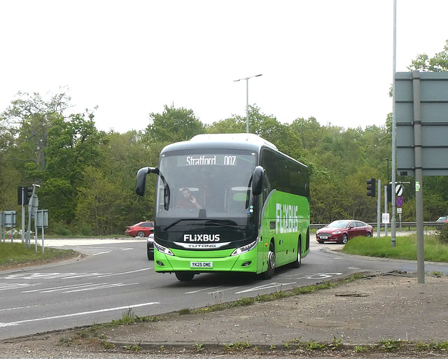 Simonds of Botesdale (Flixbus contractor) 418 (YK25 OME) at Fiveways, Barton Mills - 26 Apr 2025 (P1200866) Simonds of Botesdale (Flixbus contractor) 418 (YK25 OME) at Fiveways, Barton Mills - 26 Apr 2025 (P1200866)
